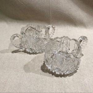 Cut Crystal Cream and Sugar